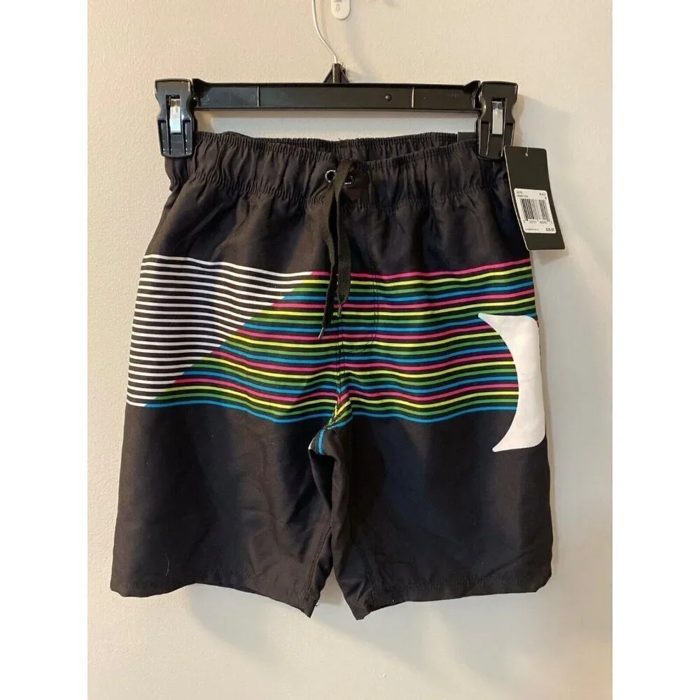 Hurley Kids Slash Pull-on Boardshorts (Big Kids) (Black) Boy's Swim size small